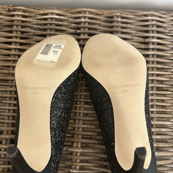 Enzo Angiolini Black Glitter Heels - Picture 7 of 9